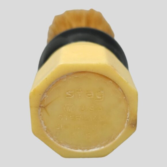 Stag Shaving Brush USA Sterilized Set In Rubber Model B1183 Vintage - Picture 2 of 10